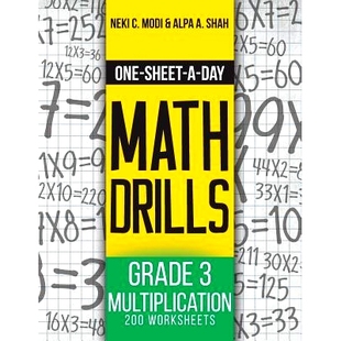 预订 One-Sheet-A-Day Math Drills: Grade 3 Multiplication - 200 Worksheets (Book 7 of 24): 9781627342056