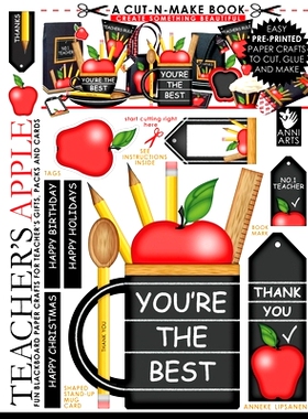 预订 Teacher’s Apple Cut-n-Make Book: Fun Blackboard Paper Crafts for Teacher’s Gifts, Packs and Cards: 9789527268063