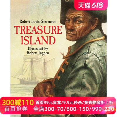 现货罗伯特·英潘名著插画系列：金银岛 精装绘本 英文原版 Treasure Island (Ingpen Hardback Classics)