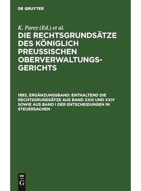 预订 Enthaltend die Rechtsgrundsätze aus Band XXIII und XXIV sowie aus Band I der Entscheidungen in Steuersachen: 97831
