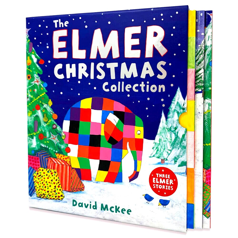 现货 Elmer Christmas Slipcase 花格子大象艾玛 圣诞绘本套装 英文原版 礼品书