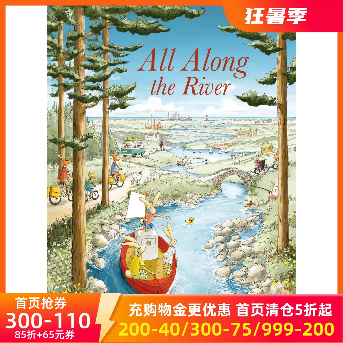 现货 寻找黄色小鸭 Magnus Weightman 精装绘本 All Along the River 英文原版