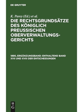 预订 Enthaltend Band XVII und XVIII der Entscheidungen: 9783112386354