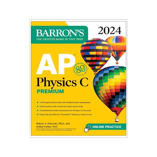 预订 巴朗AP物理C备考指南高级版 2024年新版 4套习题综合复习在线测试 英文原版 AP Physics C Premium (Barron's AP)