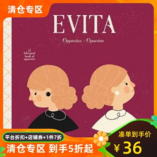 英语西班牙语双语对照 艾薇塔 Evita: Opposites/Opuestos 儿童绘本 贝隆夫人 西班牙语启蒙
