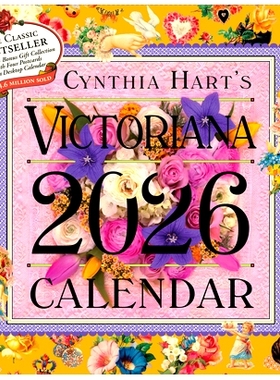 Cynthia Hart 维多利亚风2026年挂历 复古插画 送卡片和年历 英文原版 进口日历 Cynthia Hart’s Victoriana Wall Calenda