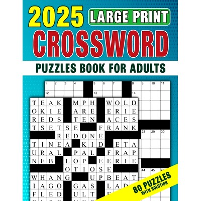 预订 Crossword Puzzles Book For Adults: Large print puzzles with solutions to increase mental agility, relaxation, and c