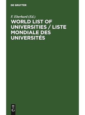 预订 World List of Universities / Liste Mondiale des Universités: 9783112420317