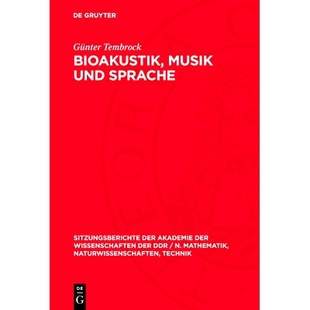 Sprache 预订 und Musik 9783112732960 Bioakustik