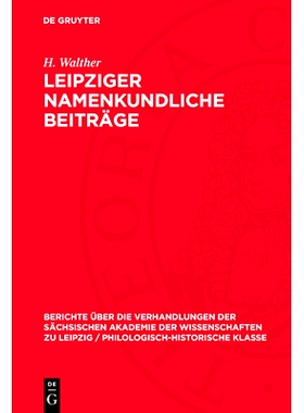 预订 Leipziger Namenkundliche Beiträge: 9783112778265