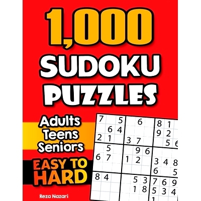 预订 1,000 Sudoku Puzzles for Adults, Teens, and Seniors: Easy to Hard Sudoku Puzzles with Solutions: 9781637196847
