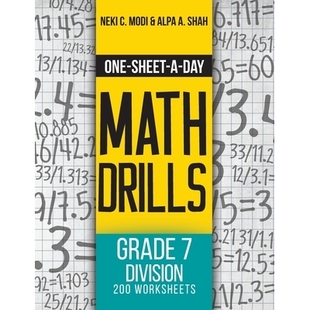 预订 One-Sheet-A-Day Math Drills: Grade 7 Division - 200 Worksheets (Book 24 of 24): 9781627342391