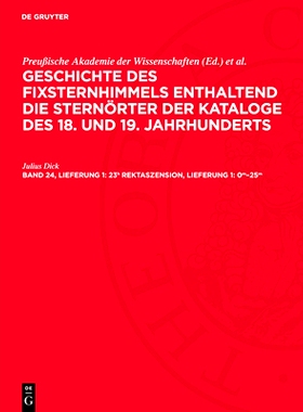 预订 23h Rektaszension, Lieferung 1: 0m–25m: 9783112702000