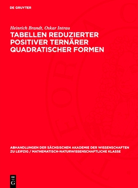 预订 Tabellen reduzierter positiver ternärer quadratischer Formen: 9783112755426