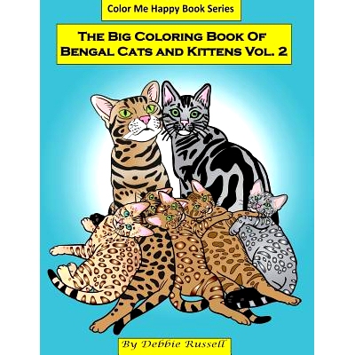 预订 The Big Coloring Book Of Bengal Cats and Kittens: 40 Background Free Coloring Designs featuring Bengal cats and kit