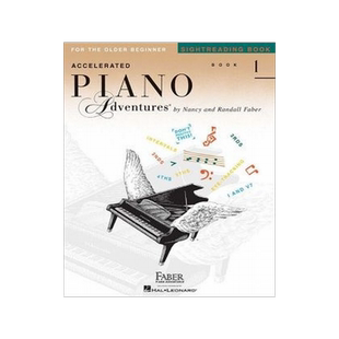 1级视奏 菲伯尔钢琴快速教程 英文原版 Accelerated Piano Adventures for the Older Beginner:Sightreading Book 1