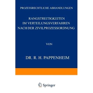 Verteilungsverfahren nach der 9783642983375 预订 Zivilprozessordnung Rangstreitigkeiten