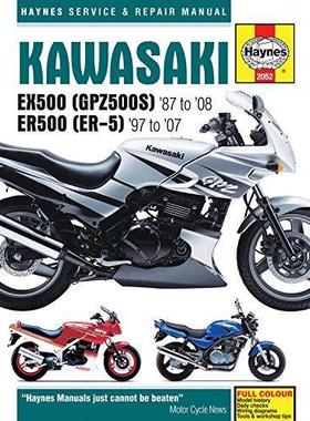 [预订]Kawasaki EX500 (GPZ500S) & ER500 (ER-5) (87 - 08) Haynes Repair Manual 9781785212932