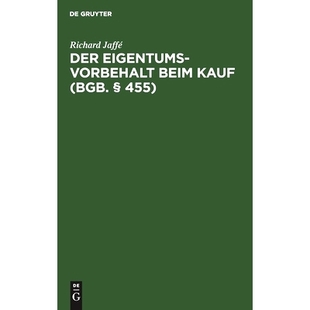 beim Kauf BGB. 预订 455 Eigentumsvorbehalt 9783112451090 Der