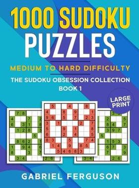 [预订]1000 Sudoku Puzzles Medium to Hard difficulty: Large Print 9798708069627