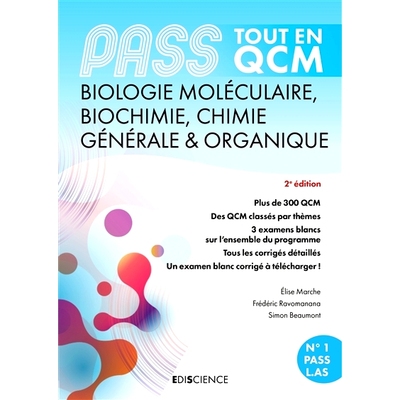 预订 Biologie moléculaire, biochimie, chimie générale & organique, Pass : tout en QCM 分子生物学、生物化学、普通化学