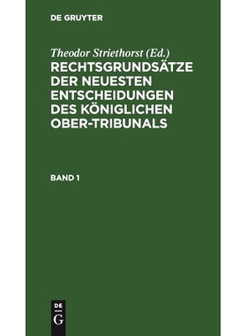 预订 Rechtsgr. Königl. Preus. Bd. 1 (Striethorst) Rneko: 9783112433157