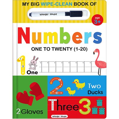 预订 我的大擦干净儿童数字书:1 到 20 数学 算术 英文 My Big Wipe And Clean Book of Numbers for Kids : 1 to 20 9789354401