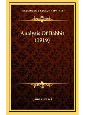 预订 Analysis Of Babbit (1919): 9781164251156