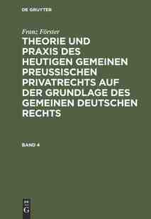 PREUSS. PRIVATRECHTS TPHG 预订 9783111299594 FÖRSTER BD.