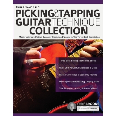 预订 Chris Brooks’ 3 in 1 Picking & Tapping Guitar Technique Collection: Master Alternate Picking, Economy Picking and