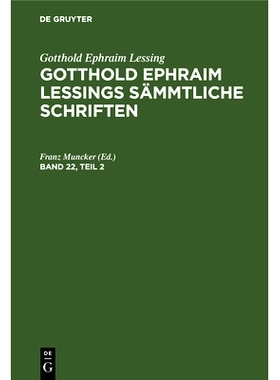 预订 G. E. Lessings Sämmtl. Schriften Bd. 22/2 3A: 9783112333570