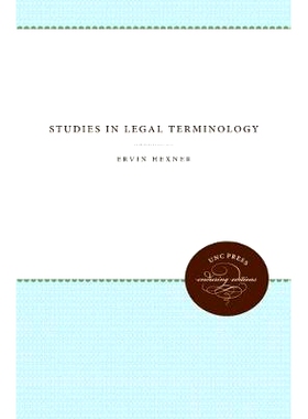 预订 Studies in Legal Terminology 法律术语研究: 9781469613185