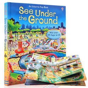 英文原版 Usborne看里面：地下科普立体翻翻书 See Under the Ground机关书英文绘本儿童启蒙早教认知科普读物纸板书