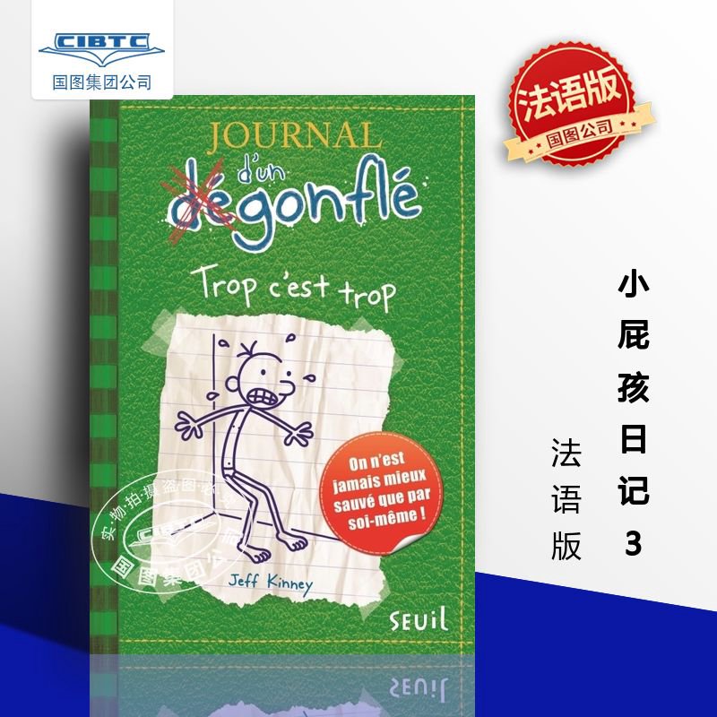 小屁孩日记3 法语版 进口原版书 儿童读物 Jeff Kinney 小语种二外入门 Trop c’est trop