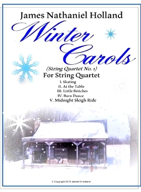 预订 Winter Carols String Quartet No 1: 5 Movements Full Score and Parts: 9781517458485