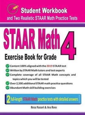 [预订]STAAR Math Exercise Book for Grade 4: Student Workbook and Two Realistic STAAR Math Tests 9781970036299