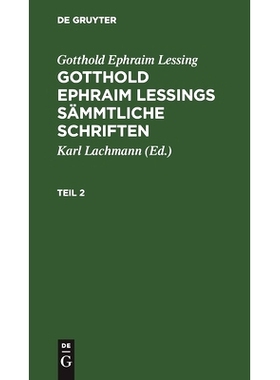 预订 Lessings Sämmtliche Schriften, T. 2 Gelss: 9783112395356
