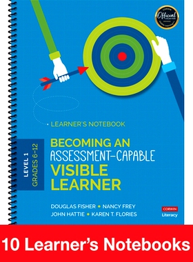 预订 Becoming an Assessment-Capable Visible Learner, Grades 6-12, Level 1: 10-Pack: 9781544352398
