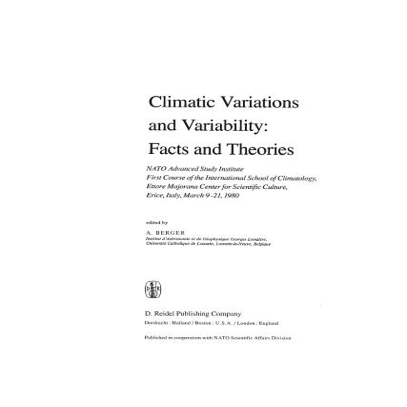 预订 Climatic Variations and Variability: Facts and Theories