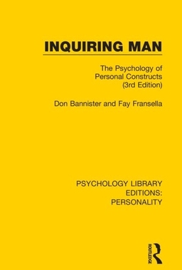 【预订】Inquiring Man: The Psychology of Personal Constructs (3rd Edition)