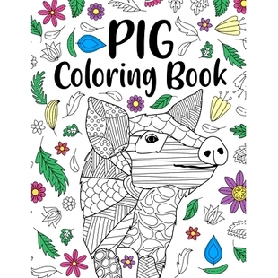 Pages Funny Book Gifts Floral Lover Coloring Adult Animal 预订 Mandala Pig