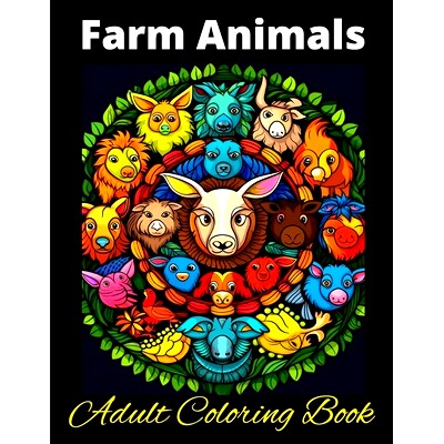 预订 Farm Animals Coloring Book with Mandala designs: For Relaxation, Motivation, Stress Relief and to Inspire Your Colo