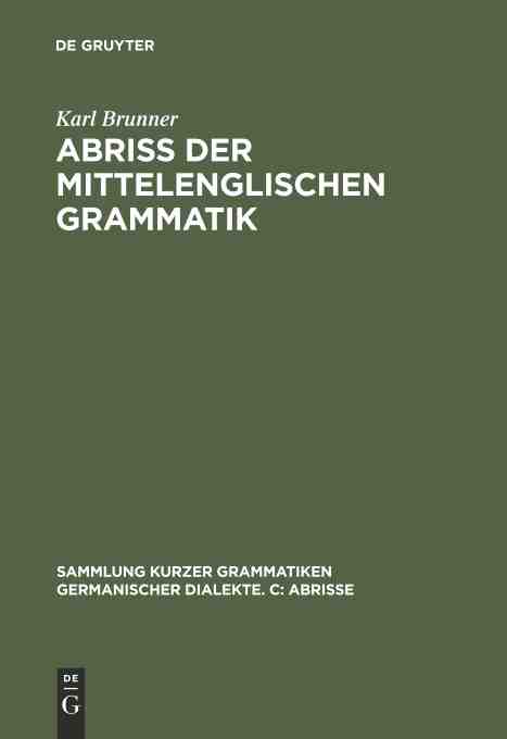 【预订】Abriß der mittelenglischen Grammatik 9783484400115 书籍/杂志/报纸 原版其它 原图主图