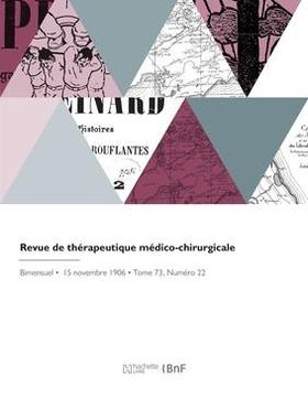 预订 Revue de thérapeutique médico-chirurgicale