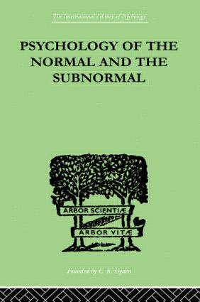 【预订】Psychology Of The Normal And The Subnormal