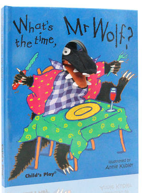 预售 英文原版 老狼老狼几点了 手指玩偶书 What's the Time, Mr. Wolf? With Finger Puppet