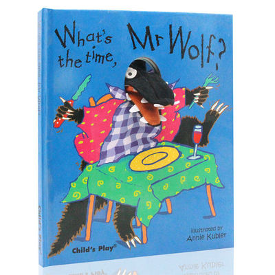 预售 英文原版 老狼老狼几点了 手指玩偶书 What's the Time, Mr. Wolf? With Finger Puppet