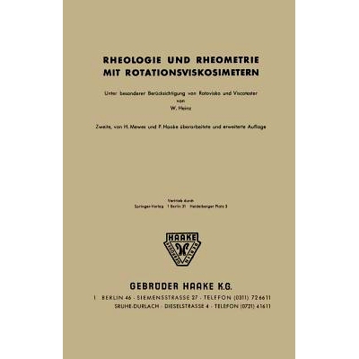 预订 Rheologie und Rheometrie mit Rotationsviskosimetern: Unter besonderer Berücksichtigung von Rotovisko und Viskotest