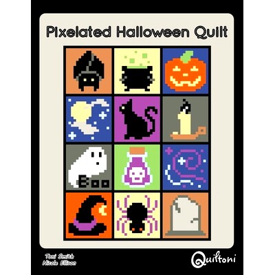 预订 Pixelated Halloween Quilt: A 12 Block Halloween Themed Quilt Pattern: 9781732229532