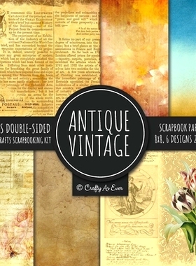 预订 Antique Vintage Scrapbook Paper Pad 8x8 Decorative Scrapbooking Kit Collection for Cardmaking, DIY Crafts, Creating